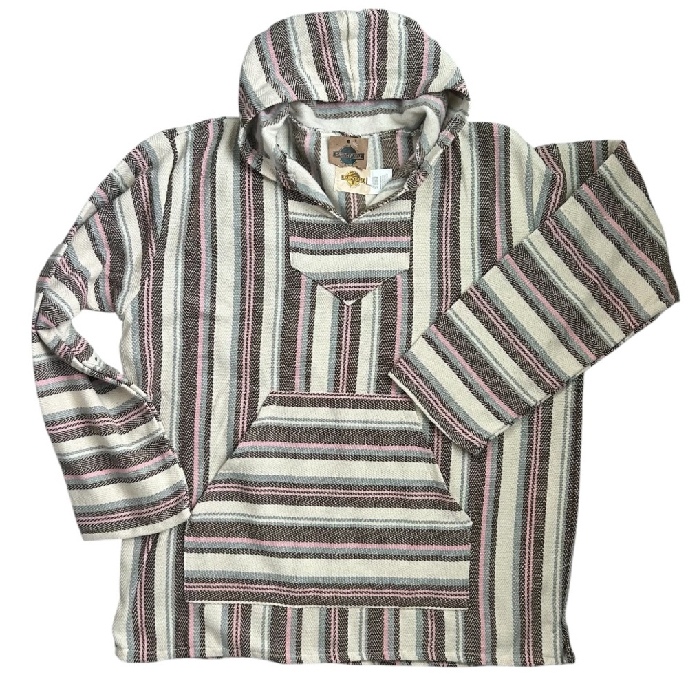 EARTH RAGZ NWT! Women’s Baja Joe Mexican Hoodie Pastel Pocket Brushed Lining XL - Picture 1 of 10